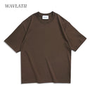 WAVLATII Oversized Summer T Shirts for Women Men Brown Tees