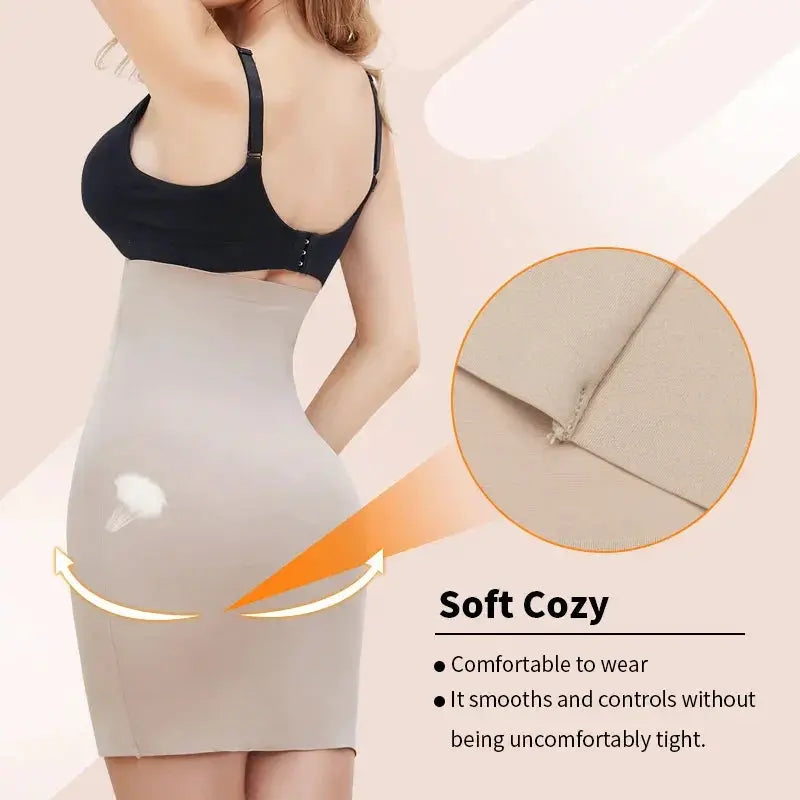 Seamless Above Knee Anti Cling Half Slip For Tummy Control