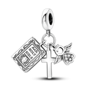 Silver Rainbow Flower Dragonfly Charm