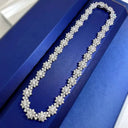 Moissanite Sunflower Gold Chain Necklace