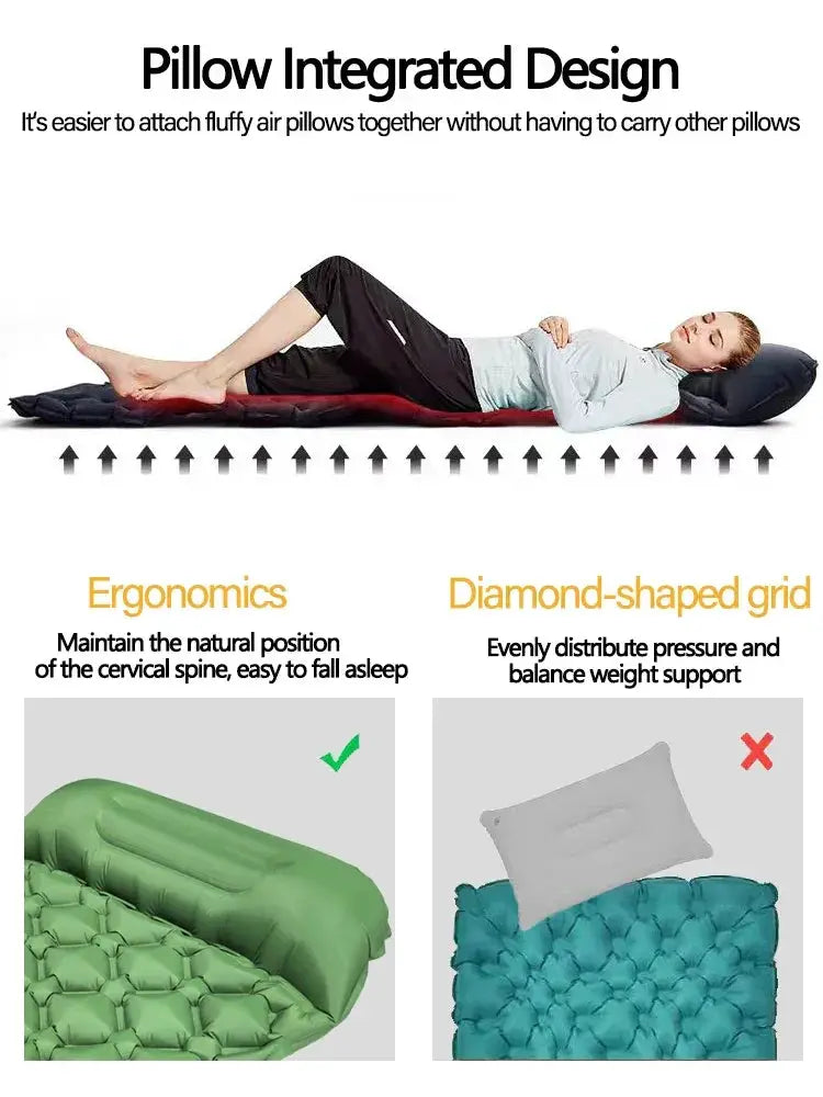 Ultralight Outdoor Sleeping Pad Inflatable Mattress Camping