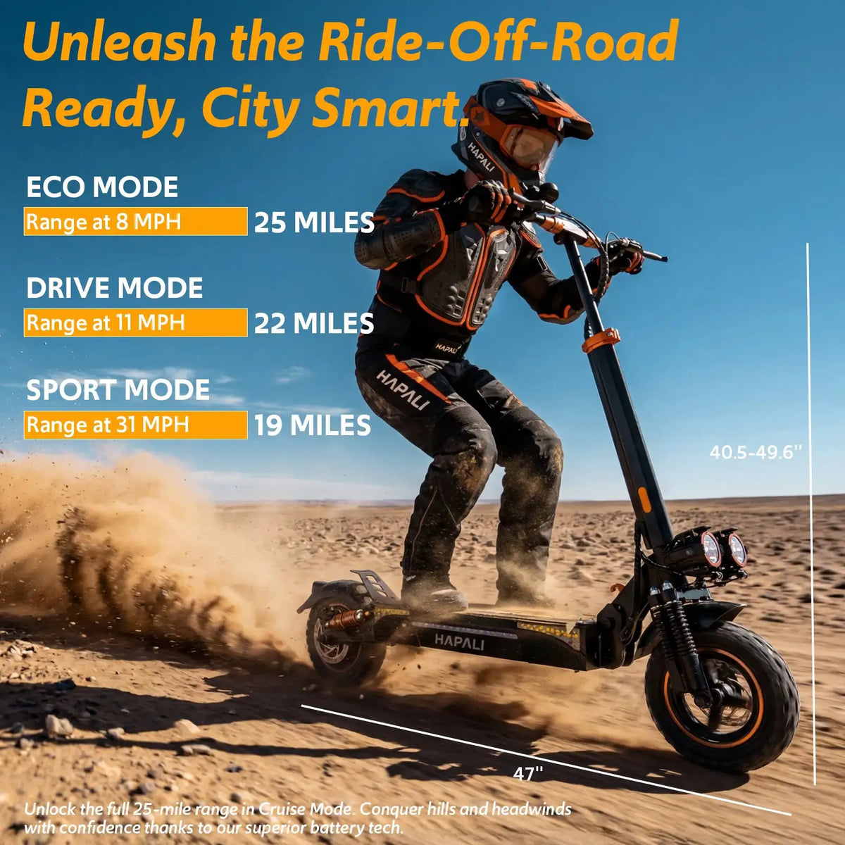 Osboo Off-Road Electric Scooter for Adults — product view 4