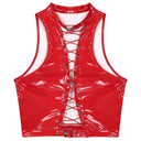 Bold Gothic Steampunk Crop Top Clubwear