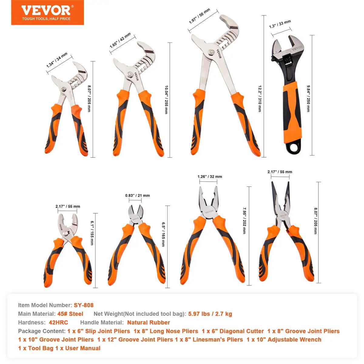 Utility Pliers Set With Wrench — product image 7