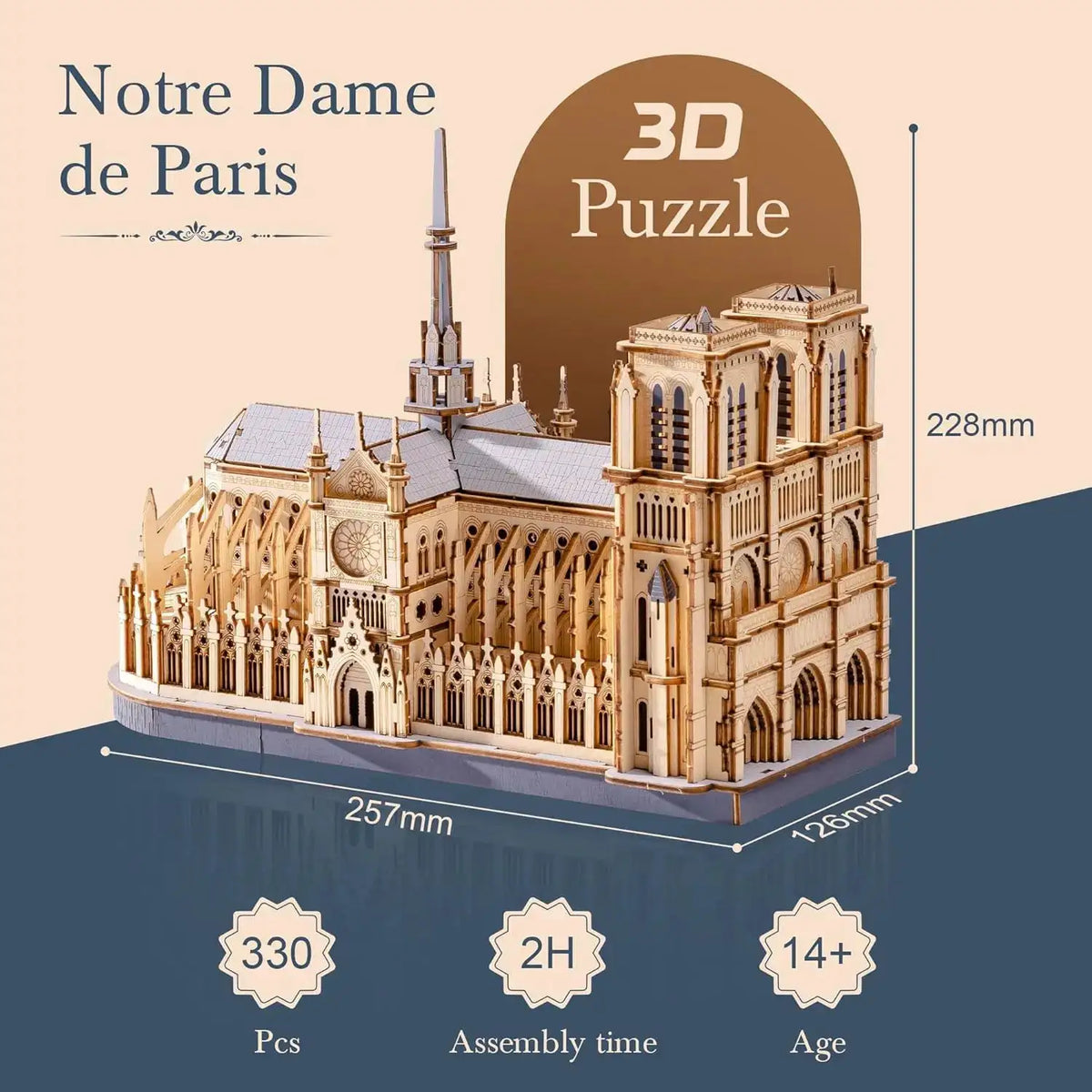 Robotime Paris Cathedral Wooden Puzzle — product view 9
