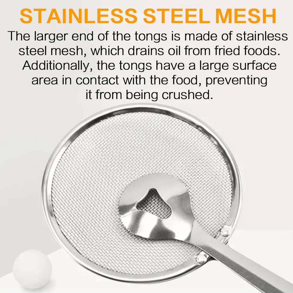 Stainless Steel Fine Mesh Strainer Spoon with Clip Kitchen Oil — product view 4