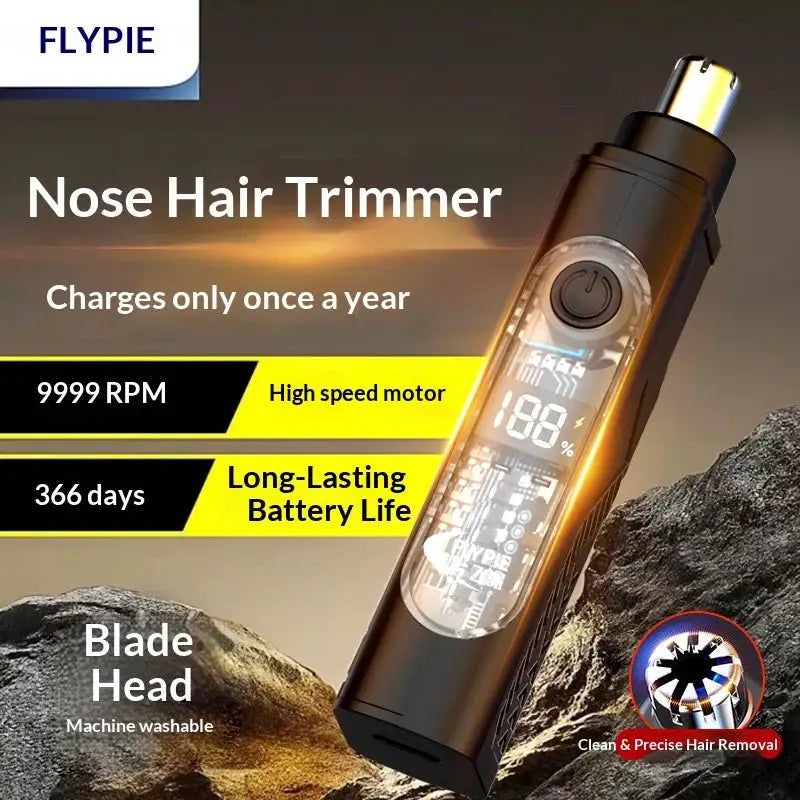 Rechargeable Nasal Trimmer & Facial Shaver for Men – Portable Grooming Device for Nose & Face