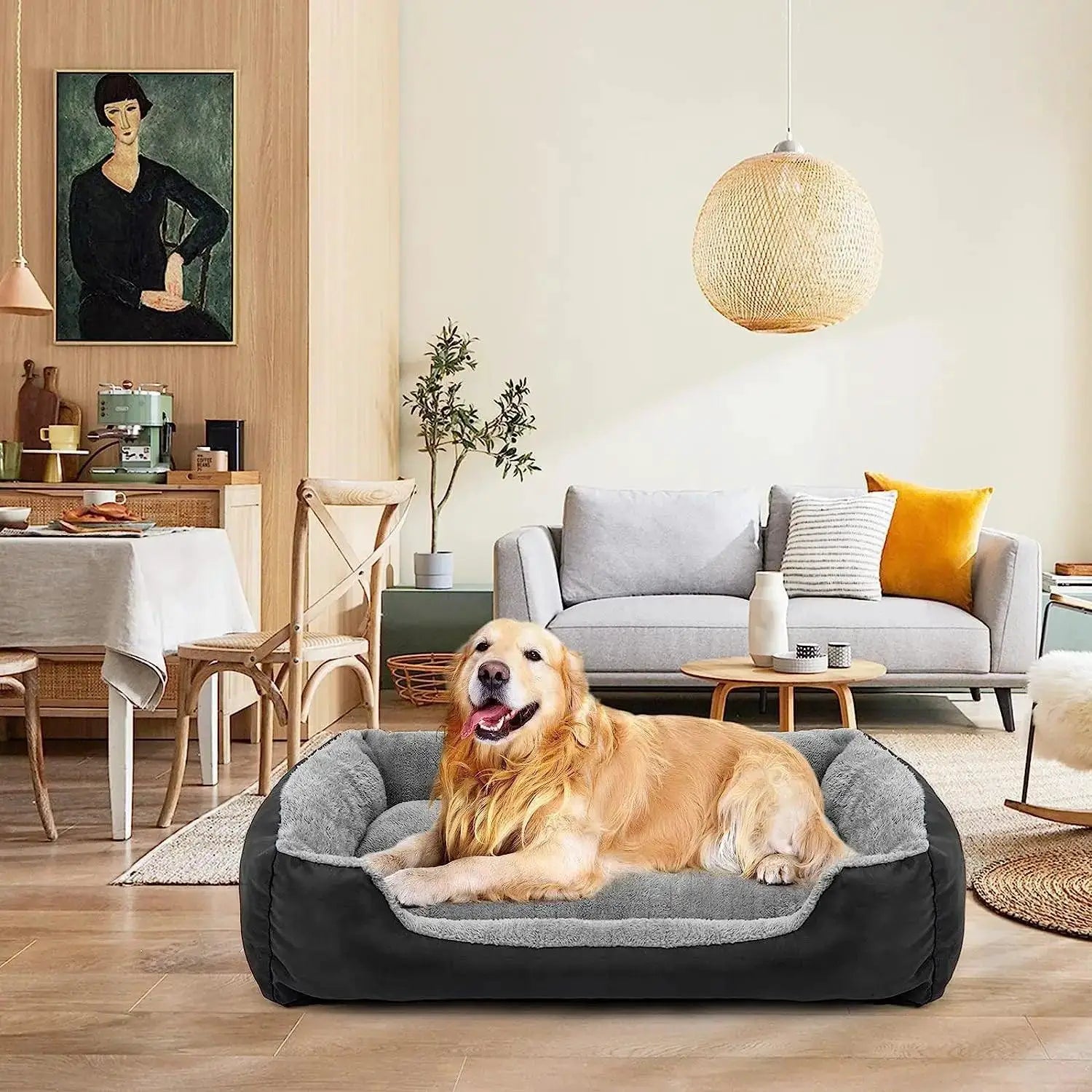 ATUBAN Large Washable Dog Bed for Comfortable Sleep