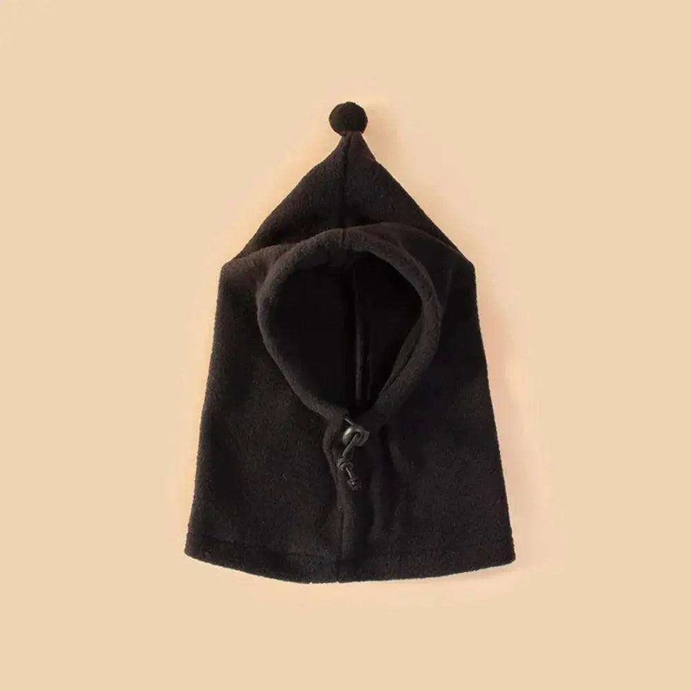 Dog Winter Hat Solid Color Drawstring Fleece Headgear