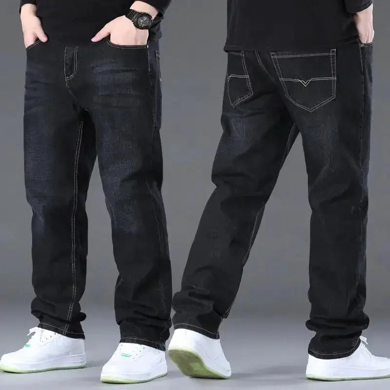Mens Big Size High Stretch Denim Jeans For Large Fit
