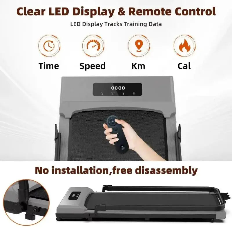 Home Fitness Equipment Electric Treadmill Smart Speaker Folding Portable Walking Mat Mini Desk Treadmill with Handle
