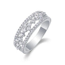 Moissanite Flower Ring Silver Gold Plate