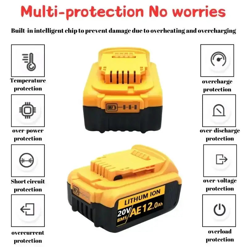 Rechargeable Lithium Battery For 18V 20V Tools DCB200