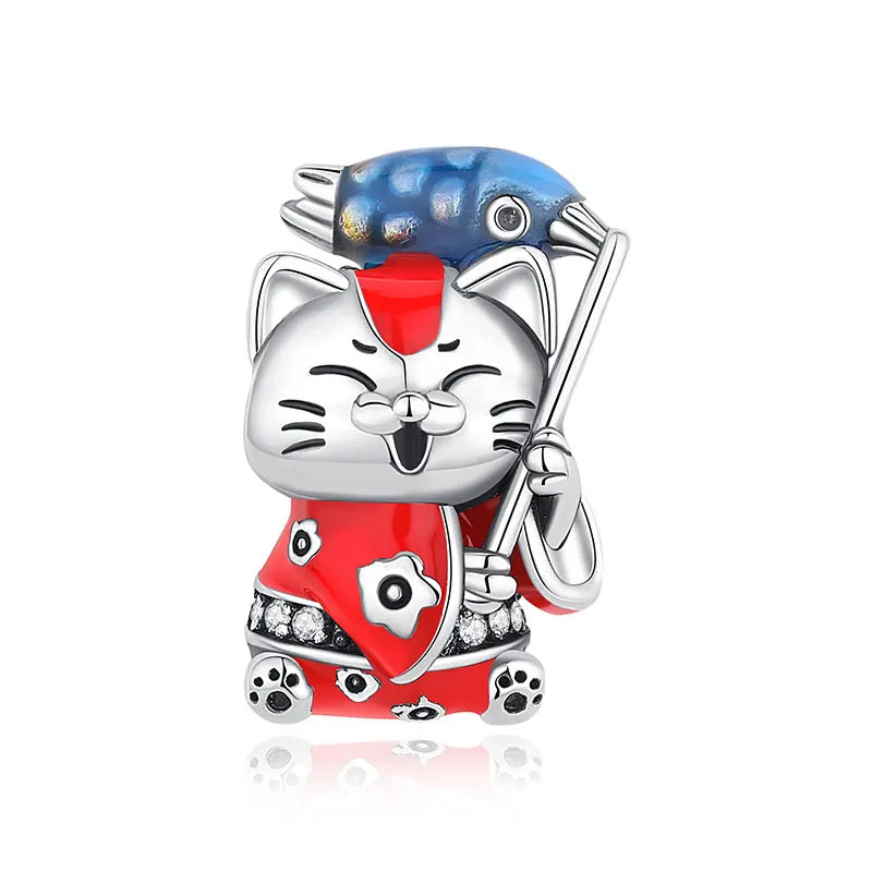 Sterling Silver Charm Maneki Neko