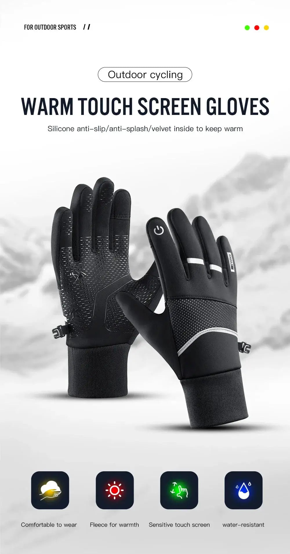 Warm Cycling Gloves for Winter Rides Edition AA — product view 11