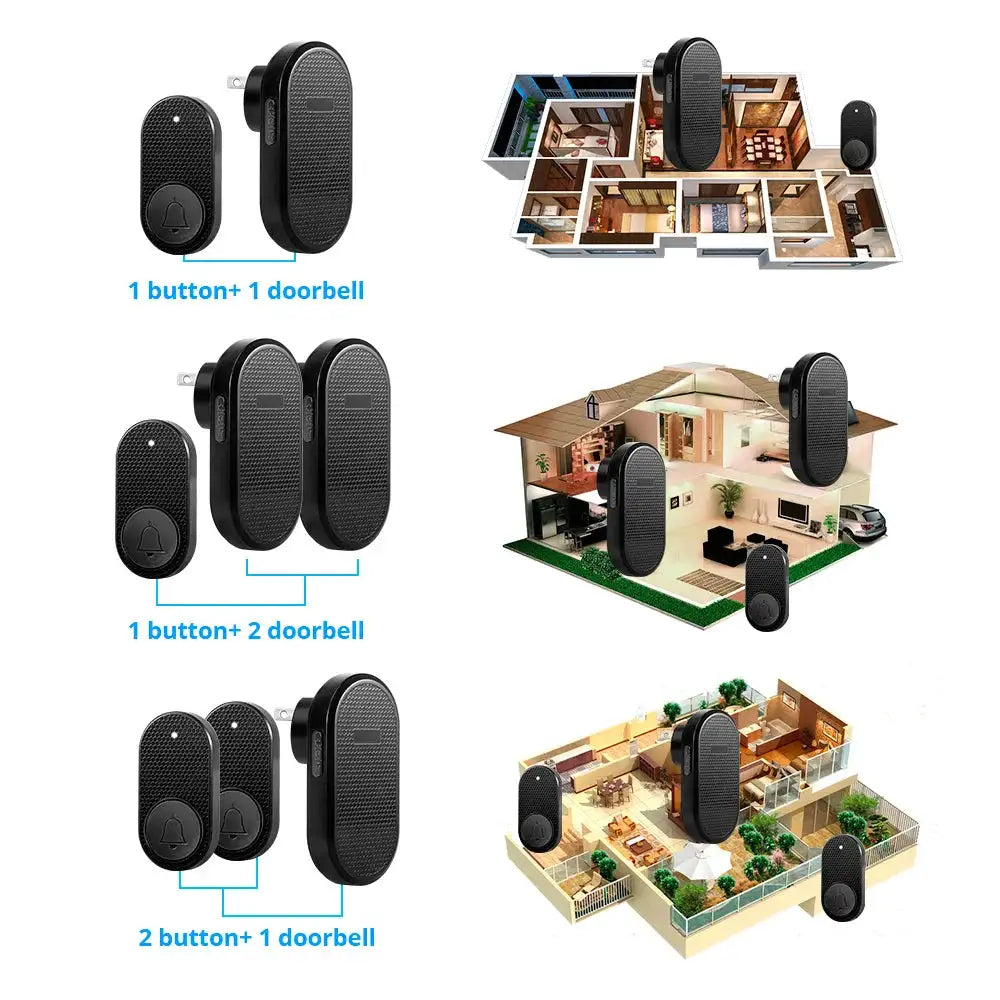 M558 Wireless Smart Doorbell Welcome Home Security Alarm Door Bell with 32 Songs 4 Levels Adjustable Volume Easy Installation