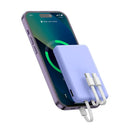 Compact Power Bank - Built In Cables Quick Charge