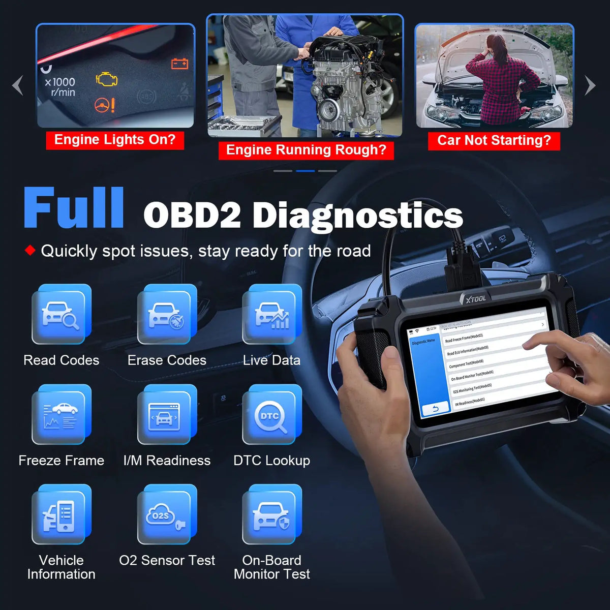 XTOOL D5S Automotive Scanner 5 System Car Diagnostic Tools 16+ Service Lifetime Free Update CAN FD FCA Auto Scanner OBD2 Tools