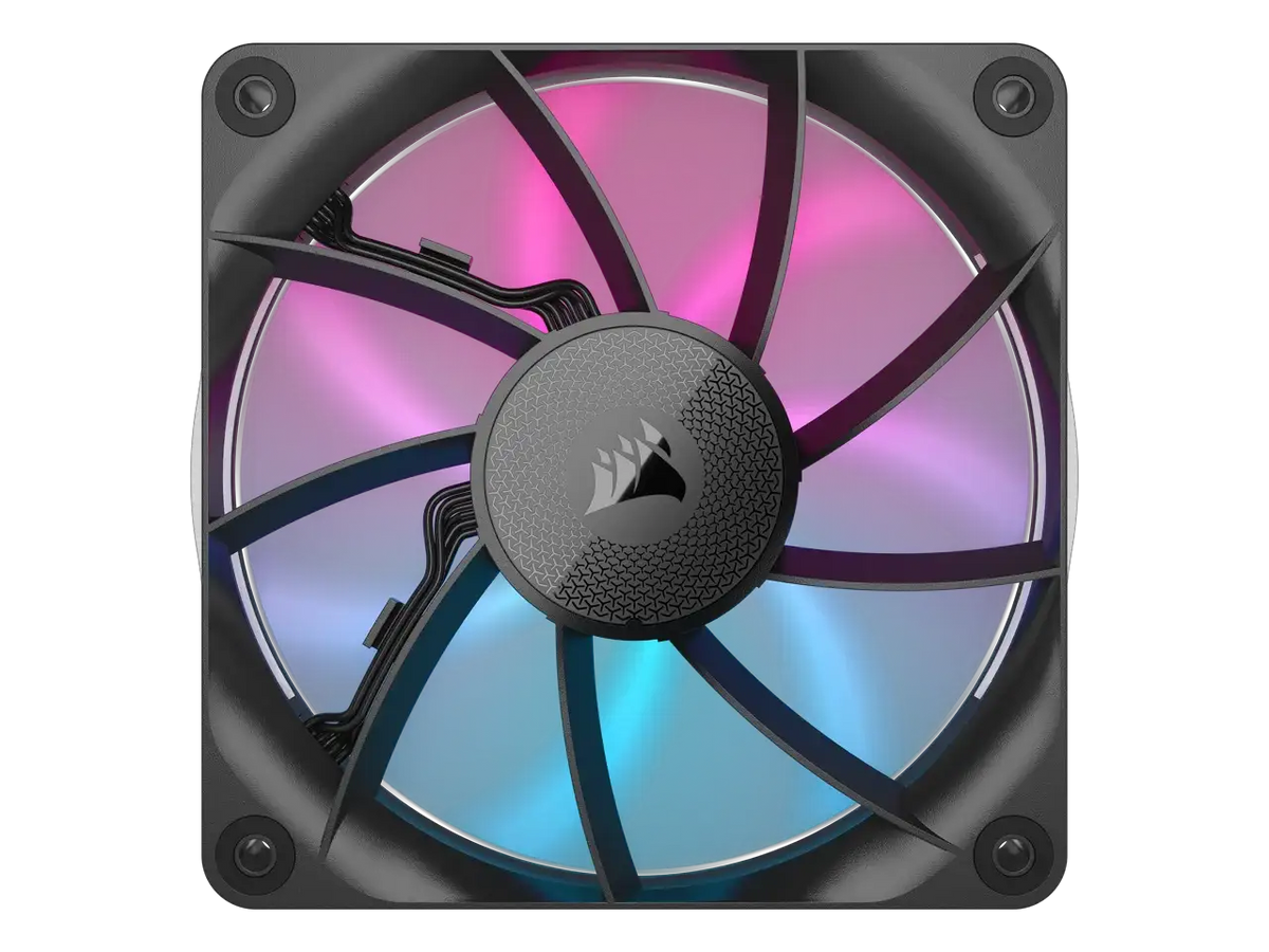 CORSAIR iCUE Link RX120 RGB 120mm PWM Fans with iCUE Link System Hub - Magnetic Dome Bearing - Triple Pack - Black