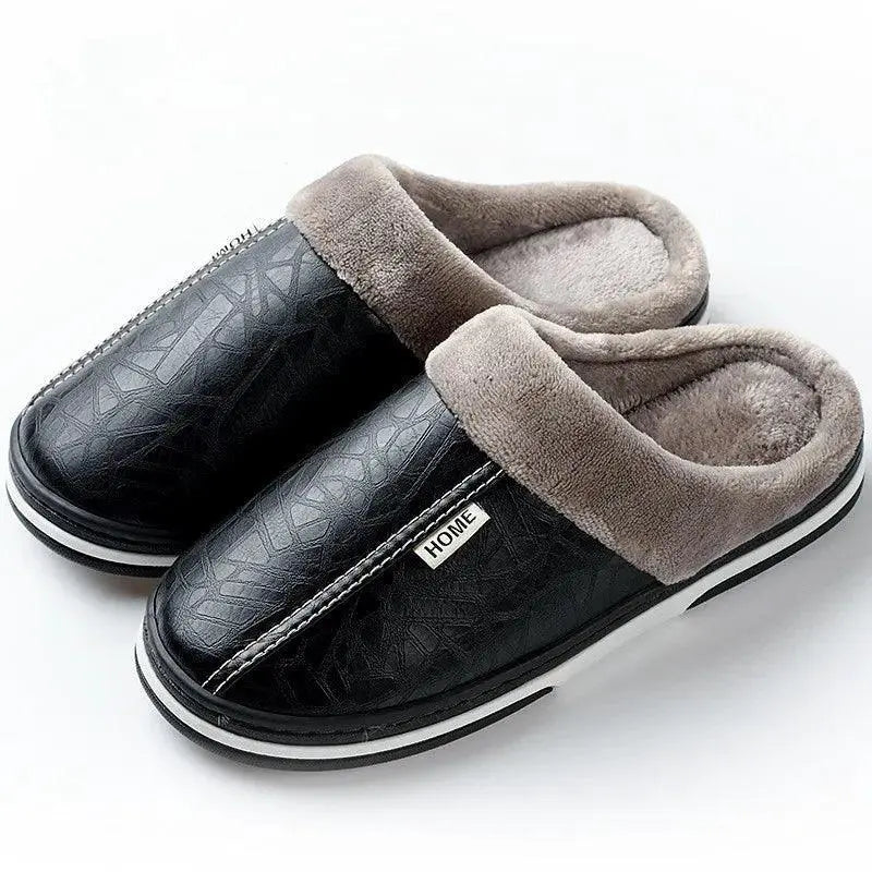 Unisex Warm Fur Slippers Waterproof Indoor House Shoes