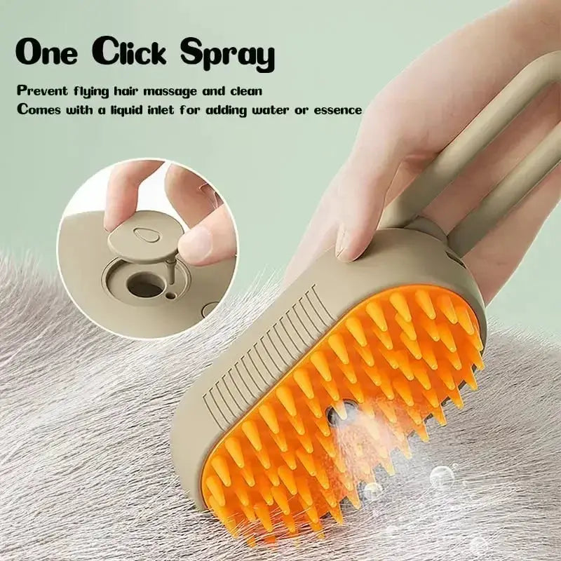 Steamy Dog Brush Electric Spray Cat Hair 3 In 1 Tool