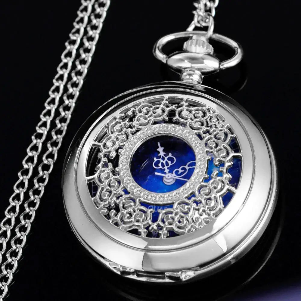 Elegant Vintage Starry Sky Pocket Watch Necklace Gift