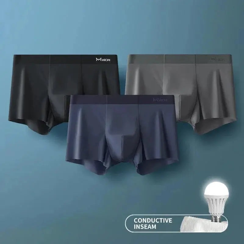 MIIOW Ice Silk Boxer Briefs For Active Men Comfort Fit