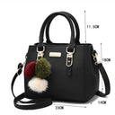 Vintage PU Leather Ladies Handbag With Plush Tassel Crossbody Bag