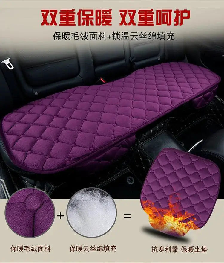 Front And Rear Car Seat Cover Flocking Cloth Non Slip Winter