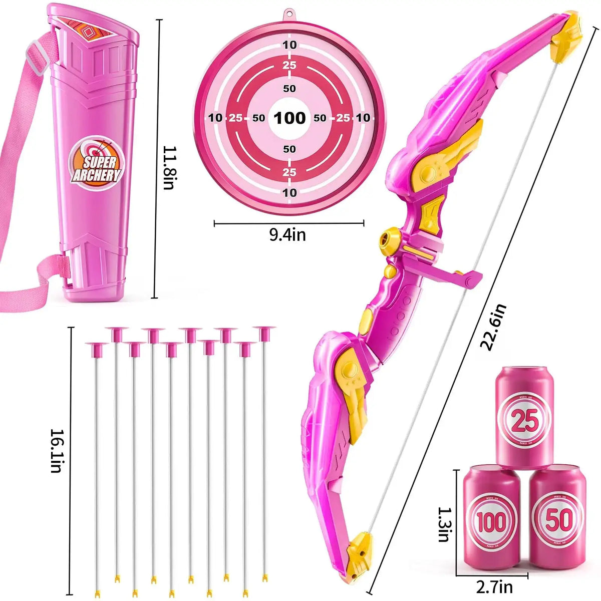 Kids LED Bow and Arrow Suction Set — product view 9