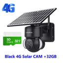 SHIWOJIA 6MP Solar Camera 4G Sim Card Outdoor 12X Zoom