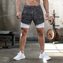 Men's 2-in-1 Camo Running and Gym Shorts Quick Dry