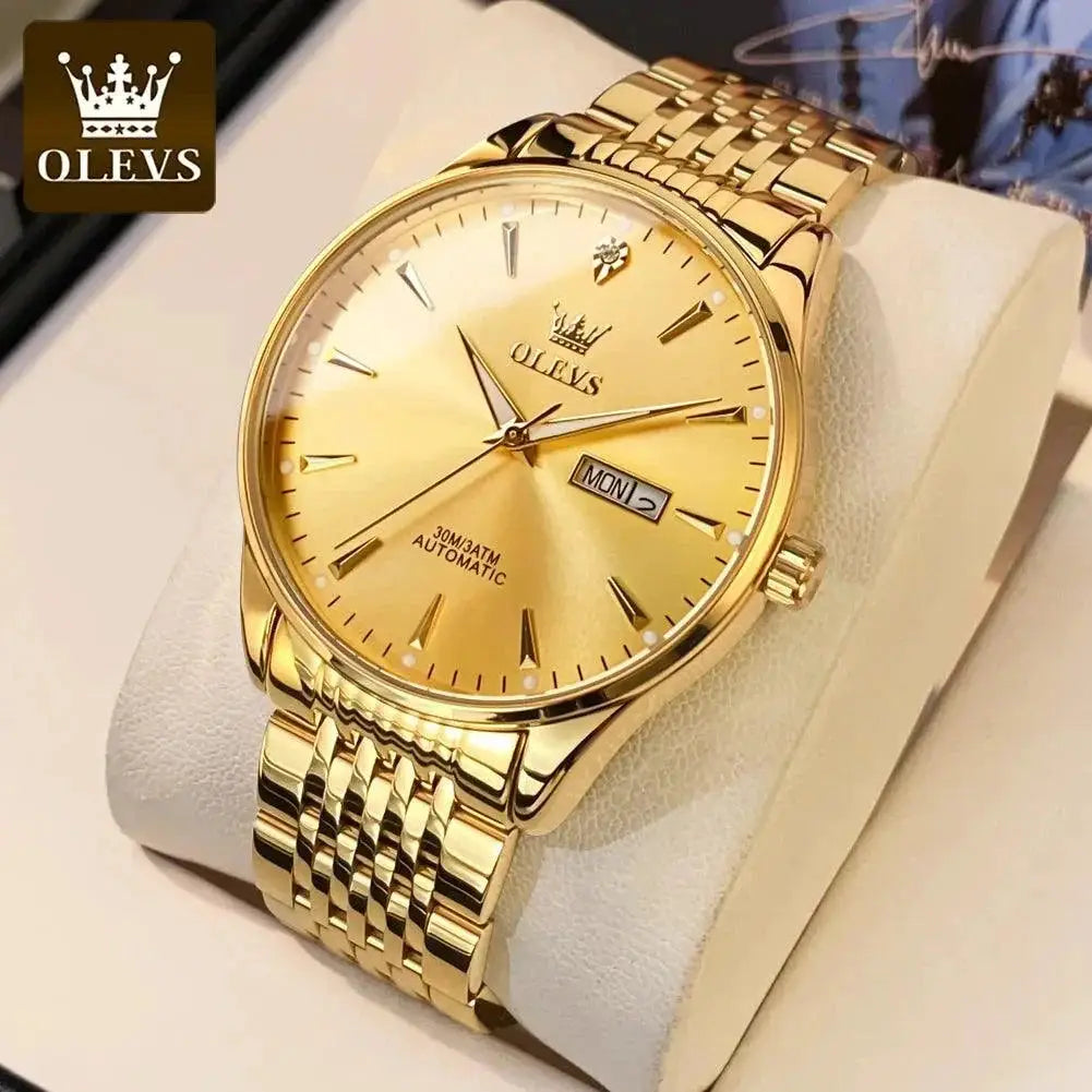 OLEVS Luxury Waterproof Mechanical Watch Stainless Steel