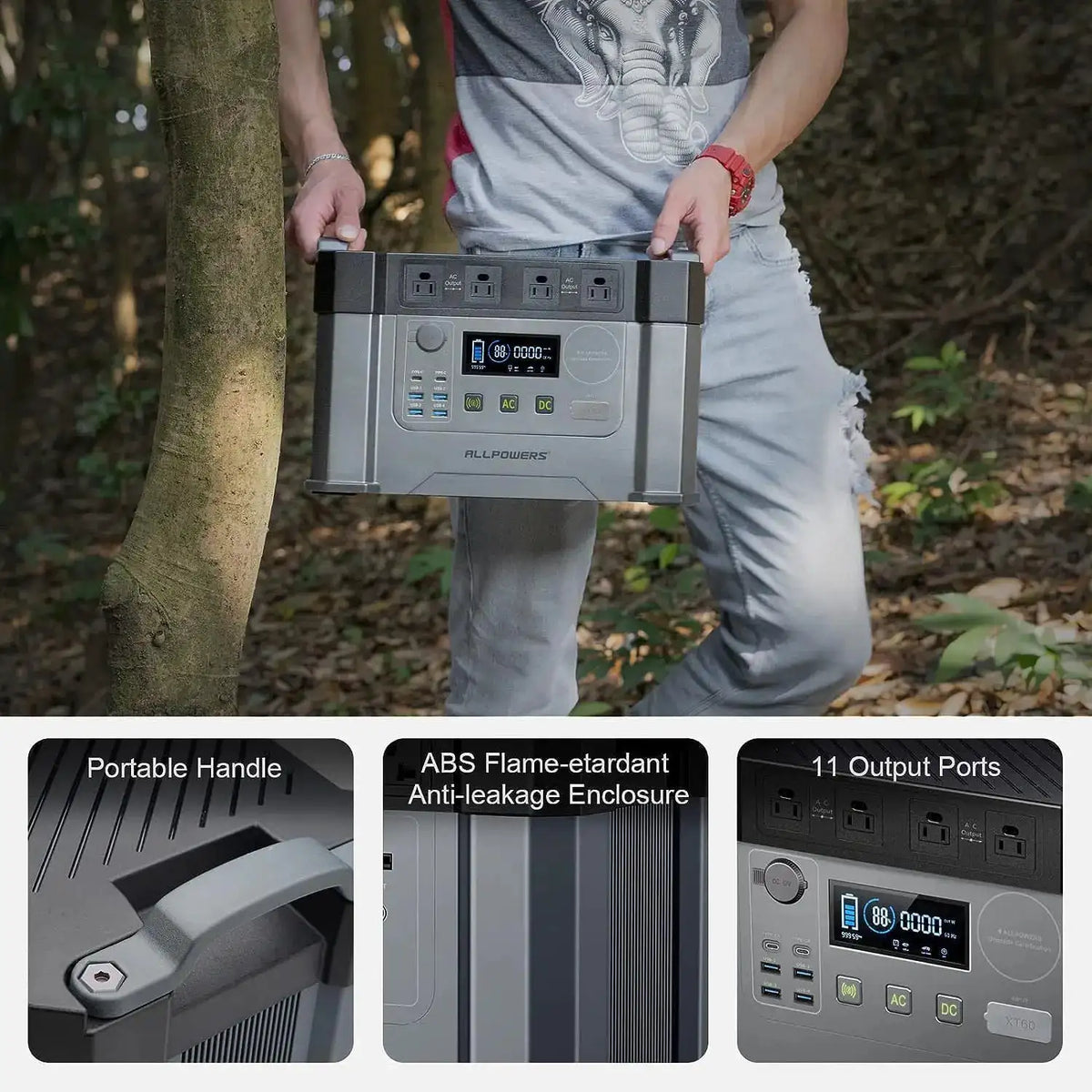 ALLPOWERS S2000 PRO Solar Generator 2400W Power Station & SP027 100W / SP033 200W Folable Solar Panels solar Charger for Camping