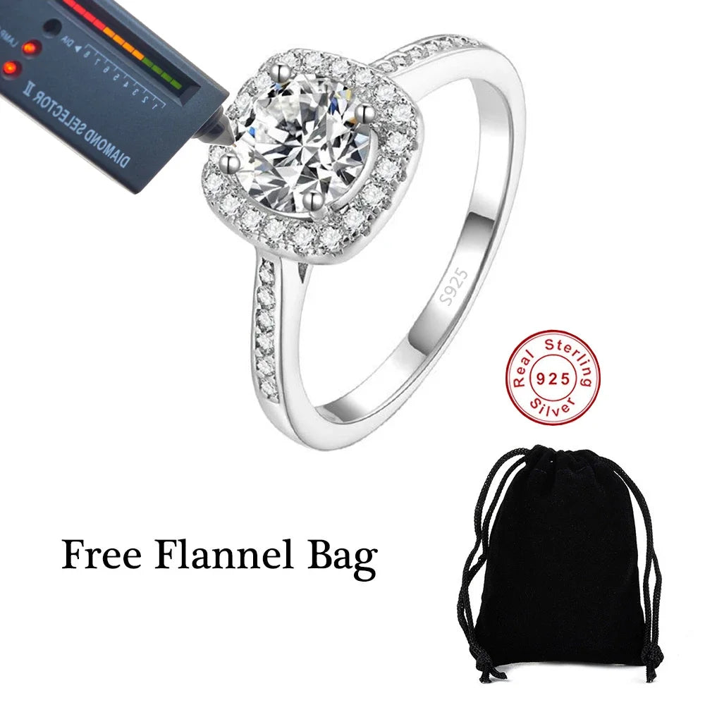 Princess Moissanite Ring in Sterling Silver — product view 7