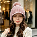 Pompom Earflap Knit Winter Hat