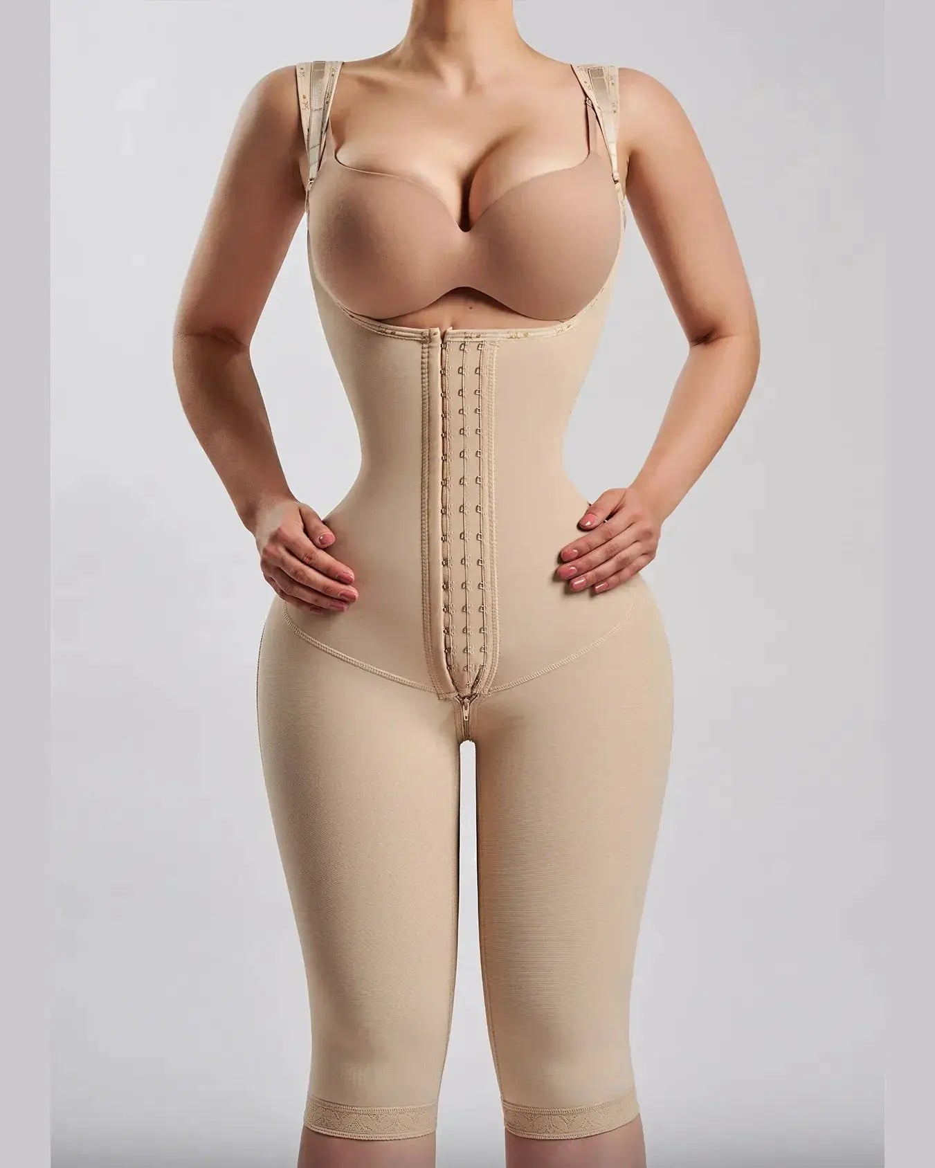 Knee Length Hourglass Shapewear Faja With Zipper Control