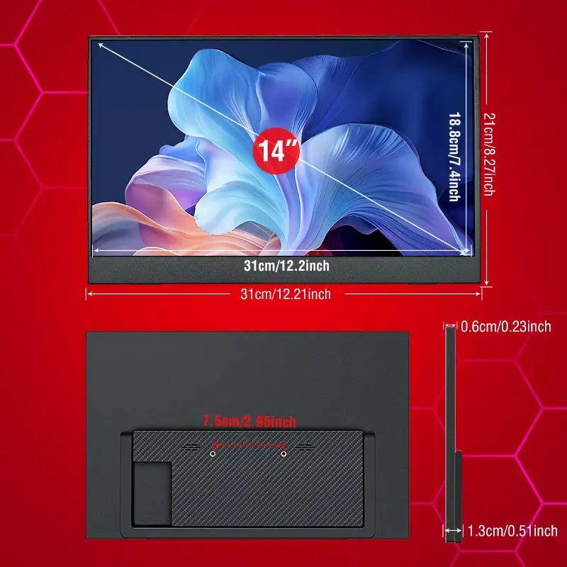 14 Inch Touch Screen Portable Monitor 100%sRGB 400cd/m2 Gaming Computer Expand Display For XBox PS4/ 5 Switch Loptop