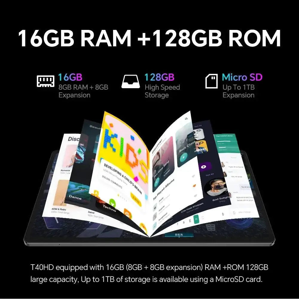 T40HD 10.4 Inch FHD Tablet 8GB RAM 128GB Android 13