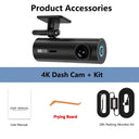 4K Car Dash Cam for Safe Driving and Parking Daily
