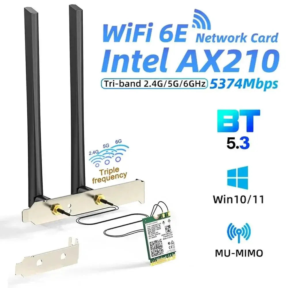 Intel AX210 Tri Band WiFi Adapter Bluetooth Enabled