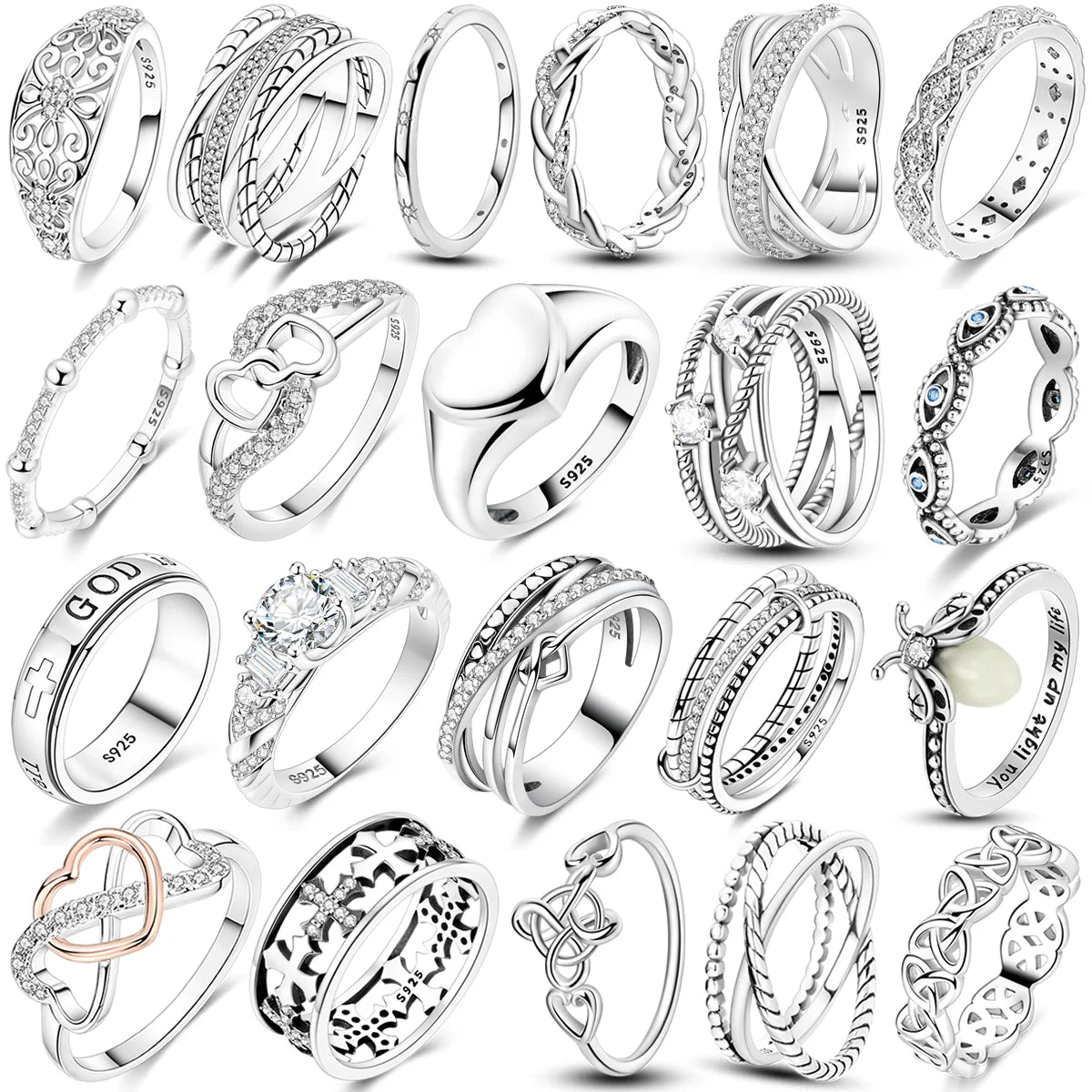 Sterling Silver Ring Sparking Zirconium