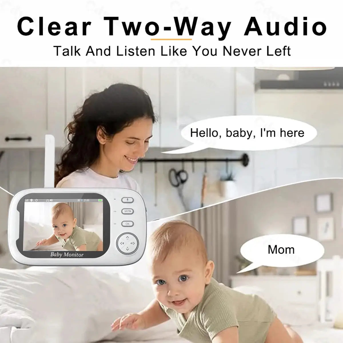 Cdycam New 3.5 inch Wireless Video Baby Monitor Night Vision Temperature Monitoring 2 Way Audio Talk Baby Nanny Security Camera
