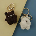 Cute Small Bear Couple Keychains Unique Knitting Cartoon Gift