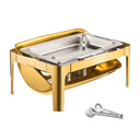 SucceBuy Roll Top Chafing Dish Buffet Set Stainless Steel Chafer