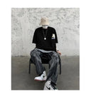 100% Cotton Men's T-shirts Japanese Style Cat Anime Tees