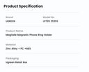 UGREEN Magnetic Phone Ring Holder For Magsafe iPhone 15 14 13 Pro Xiaomi Samsung Huawei 360 Degree Rotation Stand