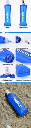 Ultralight Collapsible BPA-Free Water Bottle with Straw 500ml