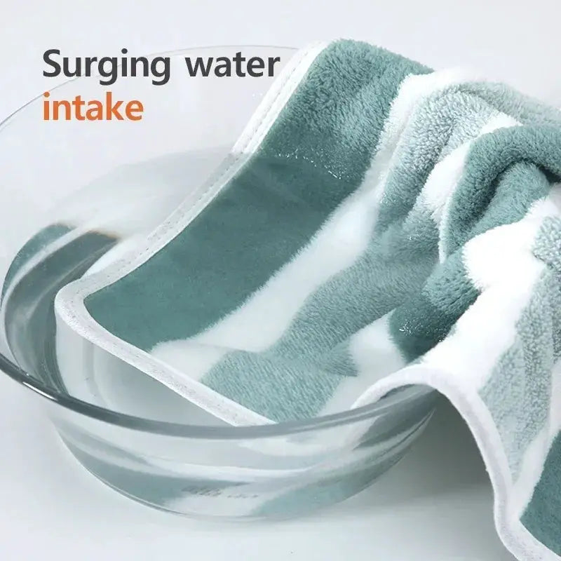 Striped Pattern Towel Set Soft Hand Towels Bath Towels