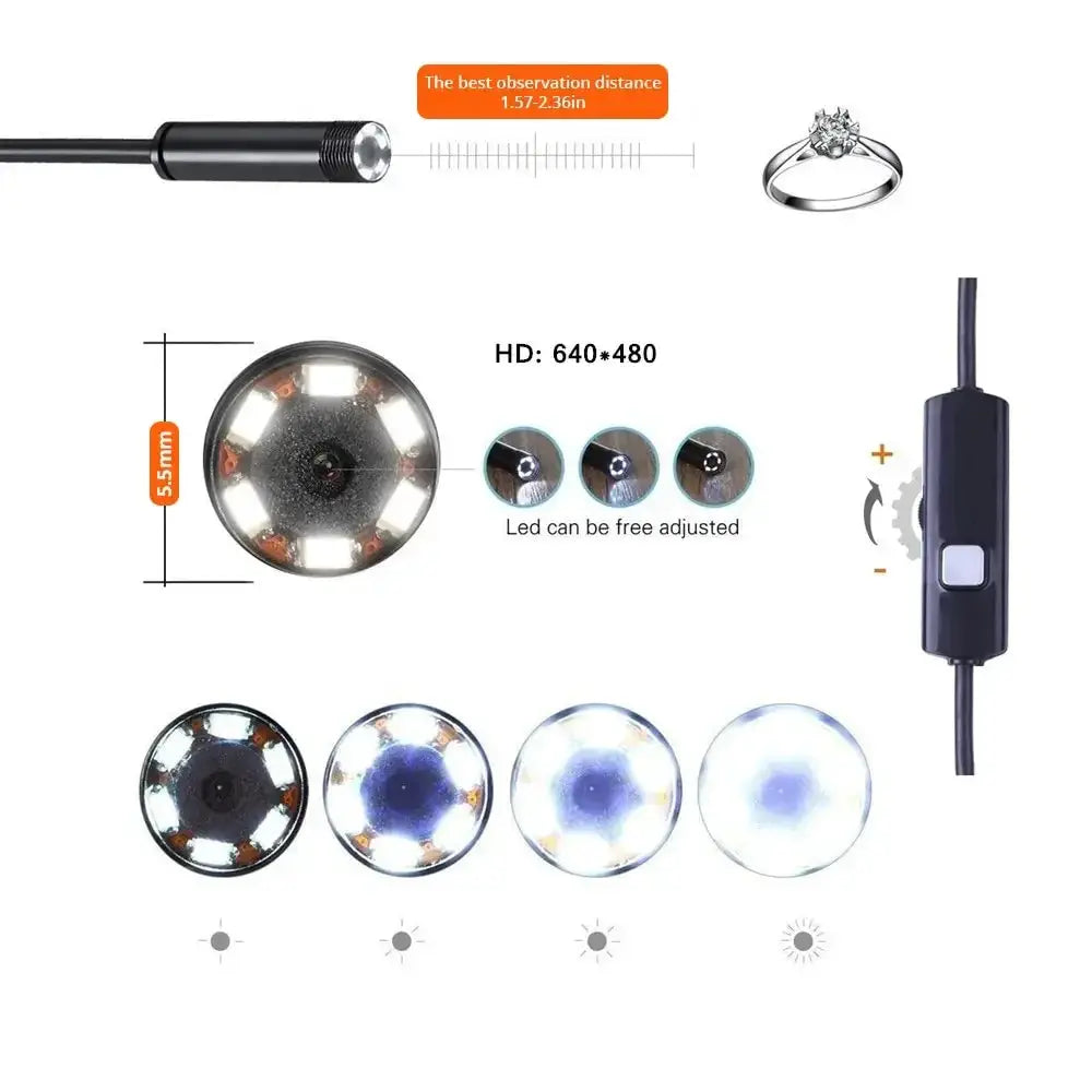 Android Endoscope Camera USB Type C Borescope LED 7MM - OurLum.com